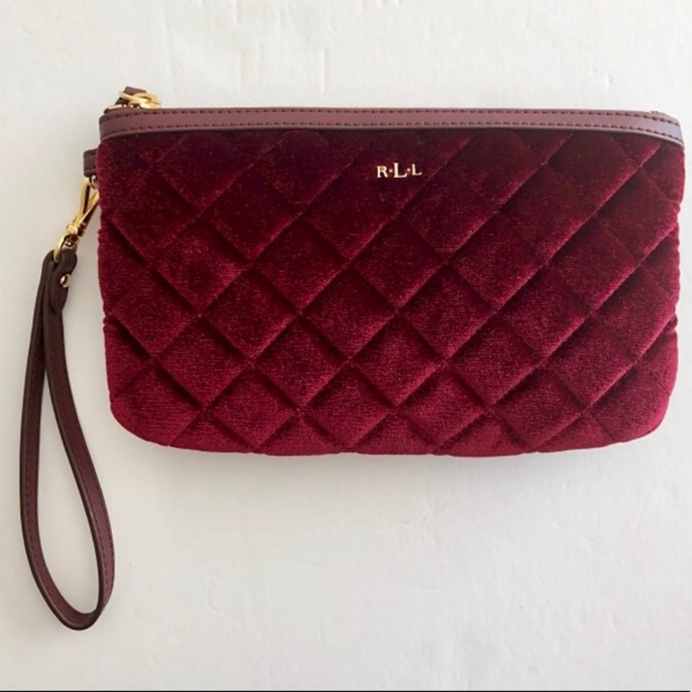 Lauren Ralph Lauren velvet wristlet